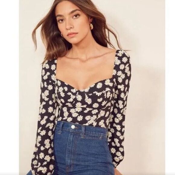 Reformation Daisy Print‎ Blouse - Picture 3 of 6